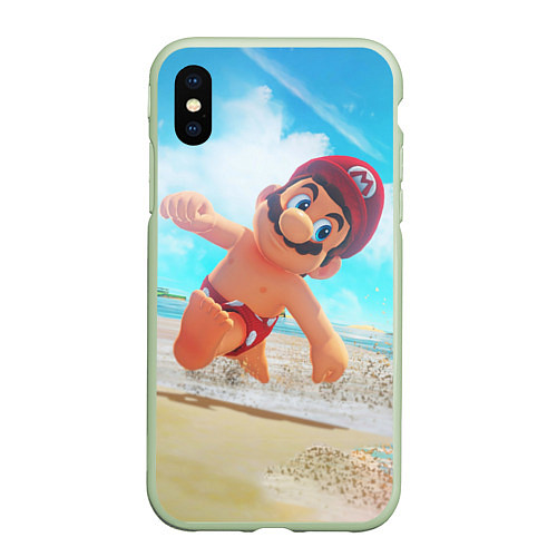 Чехол iPhone XS Max матовый Super Mario Summer Odyssey / 3D-Салатовый – фото 1