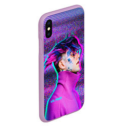 Чехол iPhone XS Max матовый Lil Peep: Glitch, цвет: 3D-сиреневый — фото 2