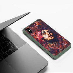 Чехол iPhone XS Max матовый Lil Peep: Cry baby, цвет: 3D-темно-зеленый — фото 2