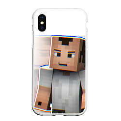 Чехол iPhone XS Max матовый Minecraft: White Creeper