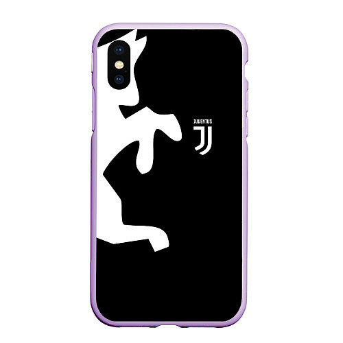 Чехол iPhone XS Max матовый FC Juventus Bull / 3D-Сиреневый – фото 1
