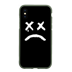 Чехол iPhone XS Max матовый Lil Peep: RIP Smile, цвет: 3D-темно-зеленый