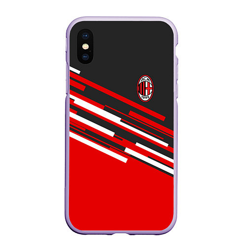 Чехол iPhone XS Max матовый АC Milan: R&G / 3D-Светло-сиреневый – фото 1