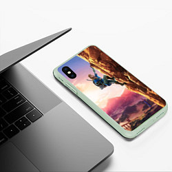 Чехол iPhone XS Max матовый Zelda Rock, цвет: 3D-салатовый — фото 2