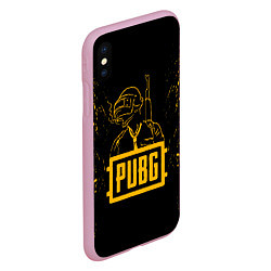 Чехол iPhone XS Max матовый PUBG: Black Soldier, цвет: 3D-розовый — фото 2