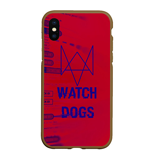 Чехол iPhone XS Max матовый Watch Dogs: Hacker Collection / 3D-Коричневый – фото 1