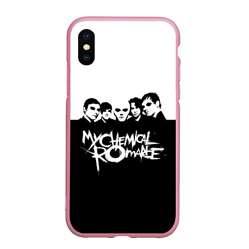 Чехол iPhone XS Max матовый My Chemical Romance B&W / 3D-Розовый – фото 1