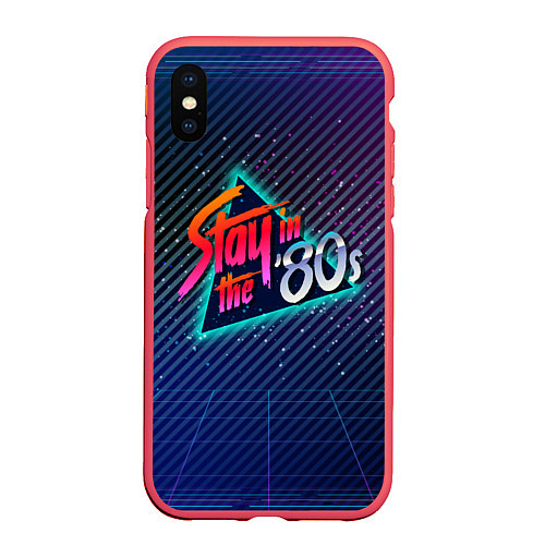 Чехол iPhone XS Max матовый Stay in the 80s / 3D-Красный – фото 1