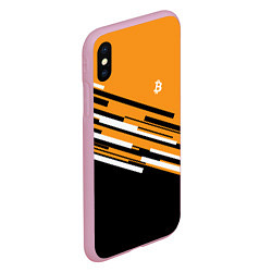 Чехол iPhone XS Max матовый Bitcoin Lines, цвет: 3D-розовый — фото 2