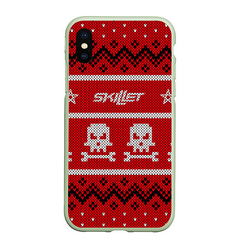 Чехол iPhone XS Max матовый Skillet: New Year / 3D-Салатовый – фото 1