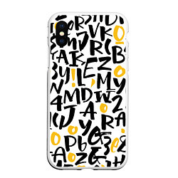Чехол iPhone XS Max матовый Letters bombing, цвет: 3D-белый