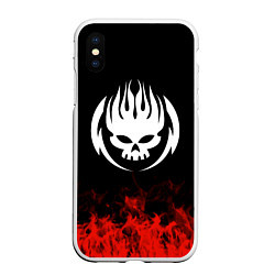 Чехол iPhone XS Max матовый The Offspring: Red Flame, цвет: 3D-белый