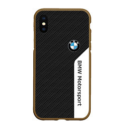Чехол iPhone XS Max матовый BMW CARBON БМВ КАРБОН, цвет: 3D-коричневый