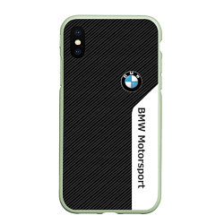 Чехол iPhone XS Max матовый BMW CARBON БМВ КАРБОН, цвет: 3D-салатовый