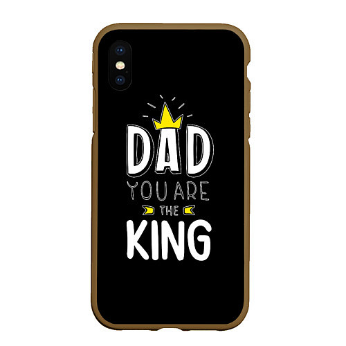 Чехол iPhone XS Max матовый Dad you are the King / 3D-Коричневый – фото 1