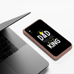 Чехол iPhone XS Max матовый Dad you are the King, цвет: 3D-коричневый — фото 2