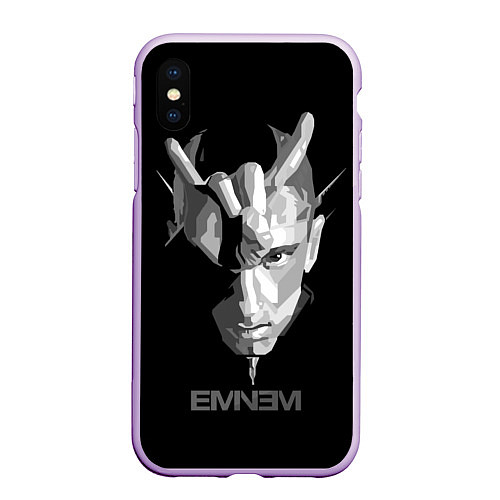 Чехол iPhone XS Max матовый Eminem B&G / 3D-Сиреневый – фото 1