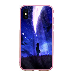 Чехол iPhone XS Max матовый Your Name, цвет: 3D-розовый