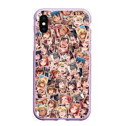 Чехол iPhone XS Max матовый Ahegao: Snaps, цвет: 3D-сиреневый