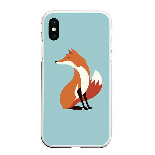 Чехол iPhone XS Max матовый Minimal Fox / 3D-Белый – фото 1