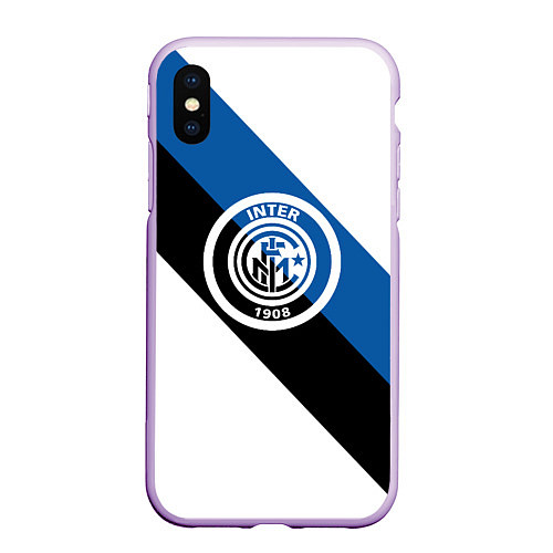 Чехол iPhone XS Max матовый FC Inter: W&B&G / 3D-Сиреневый – фото 1