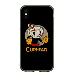 Чехол iPhone XS Max матовый Cuphead: Mugman, цвет: 3D-темно-зеленый