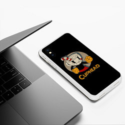 Чехол iPhone XS Max матовый Cuphead: Mugman, цвет: 3D-белый — фото 2