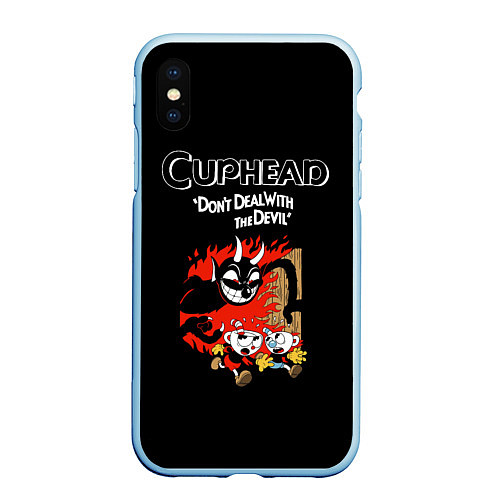 Чехол iPhone XS Max матовый Cuphead: Hell Devil / 3D-Голубой – фото 1