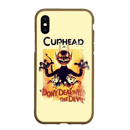 Чехол iPhone XS Max матовый Cuphead: Magic of the Devil / 3D-Коричневый – фото 1