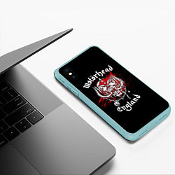 Чехол iPhone XS Max матовый Motorhead England, цвет: 3D-мятный — фото 2