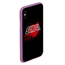 Чехол iPhone XS Max матовый Sum 41: Hot Blood, цвет: 3D-фиолетовый — фото 2