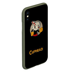 Чехол iPhone XS Max матовый Cuphead: Black Mugman, цвет: 3D-темно-зеленый — фото 2