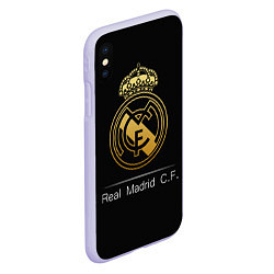 Чехол iPhone XS Max матовый FC Real Madrid: Gold Edition, цвет: 3D-светло-сиреневый — фото 2