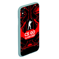 Чехол iPhone XS Max матовый CS:GO - Алексей, цвет: 3D-мятный — фото 2