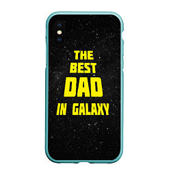 Чехол iPhone XS Max матовый The Best Dad in Galaxy