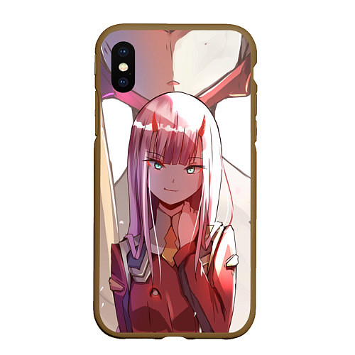 Чехол iPhone XS Max матовый Darling in the FranXX / 3D-Коричневый – фото 1