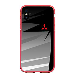 Чехол iPhone XS Max матовый MITSUBISHI SPORT, цвет: 3D-красный