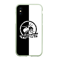 Чехол iPhone XS Max матовый The Prodigy B&W, цвет: 3D-салатовый