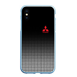 Чехол iPhone XS Max матовый MITSUBISHI SPORT, цвет: 3D-голубой