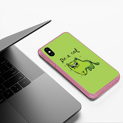 Чехол iPhone XS Max матовый Быть котом!, цвет: 3D-малиновый — фото 2