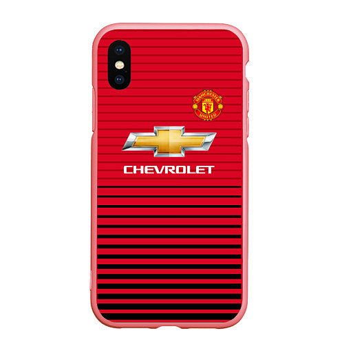 Чехол iPhone XS Max матовый FC Manchester United: Away 18/19 / 3D-Баблгам – фото 1