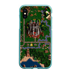 Чехол iPhone XS Max матовый Heroes III: Map, цвет: 3D-мятный