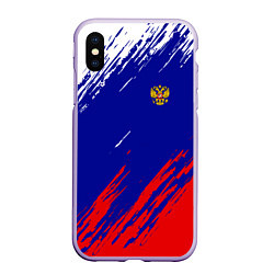 Чехол iPhone XS Max матовый RUSSIA SPORT, цвет: 3D-светло-сиреневый