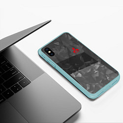 Чехол iPhone XS Max матовый MITSUBISHI SPORT, цвет: 3D-мятный — фото 2