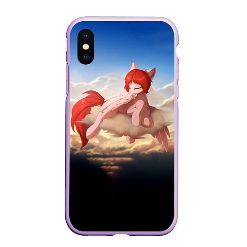 Чехол iPhone XS Max матовый Red Pony / 3D-Сиреневый – фото 1