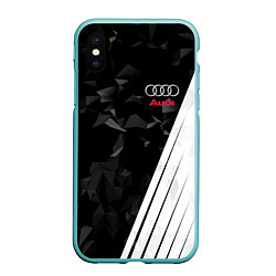 Чехол iPhone XS Max матовый Audi: Black Poly, цвет: 3D-мятный