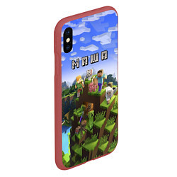 Чехол iPhone XS Max матовый Minecraft: Маша, цвет: 3D-красный — фото 2