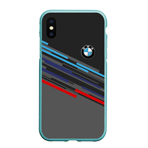 Чехол iPhone XS Max матовый BMW BRAND COLOR / 3D-Мятный – фото 1