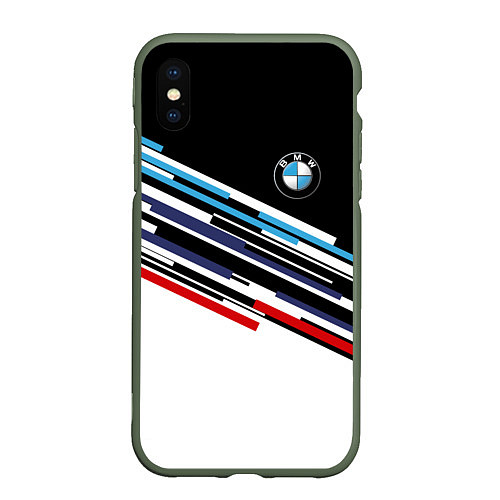 Чехол iPhone XS Max матовый BMW BRAND COLOR БМВ / 3D-Темно-зеленый – фото 1