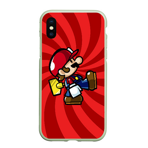 Чехол iPhone XS Max матовый Super Mario: Red Illusion / 3D-Салатовый – фото 1
